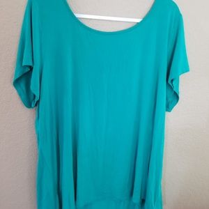 Turquoise tshirt with back design plus size